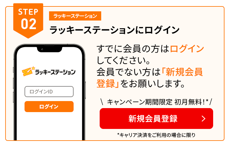 ラッキーステーションでログインまたは会員登録